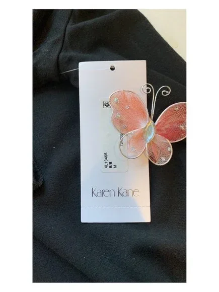 Karen Kane Black Split Front Blouse Tunic Women's Size Medium - Picture 5 of 11